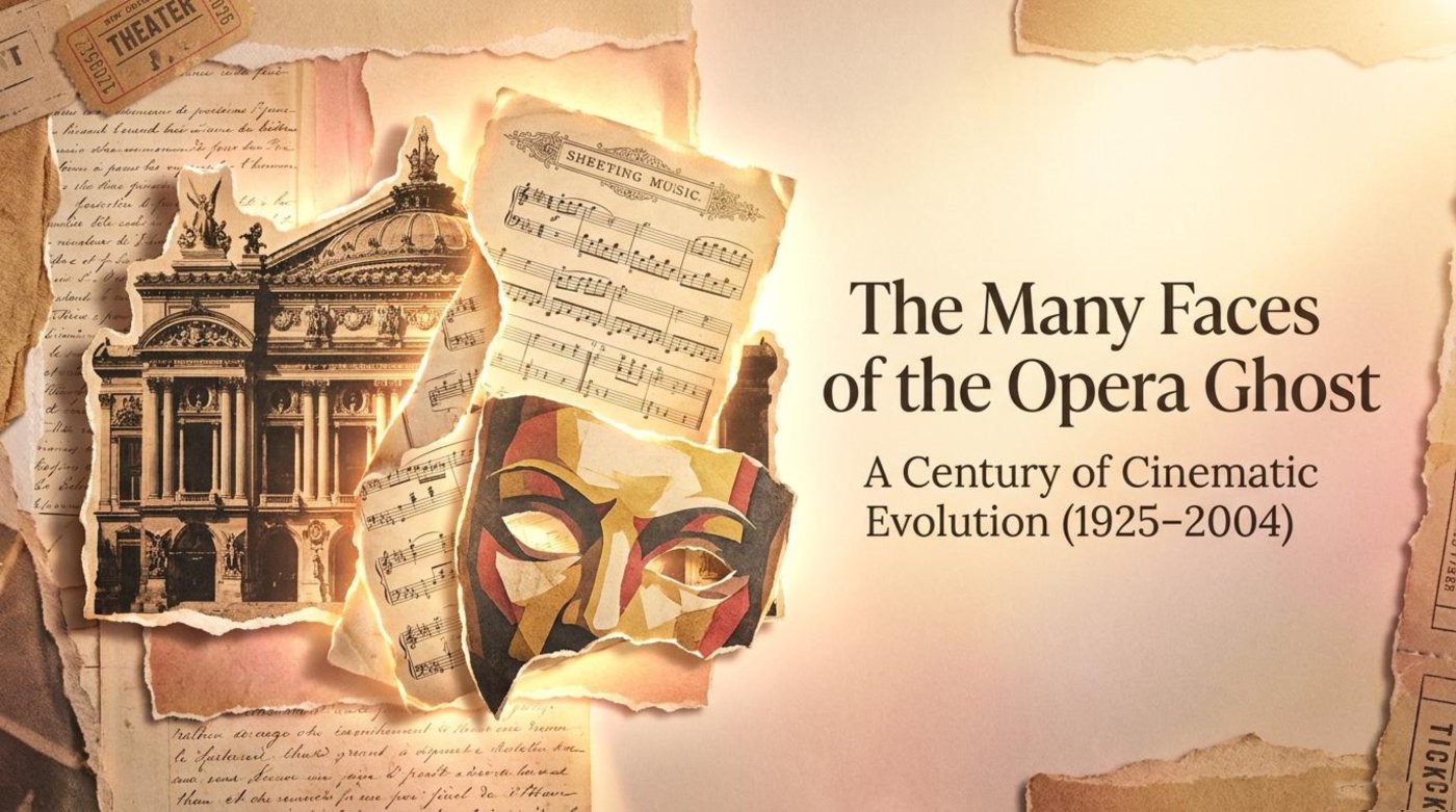 Title card of the presentation: The Many Faces of the Opera Ghost — A Century of Cinematic Evolution (1925–2004)