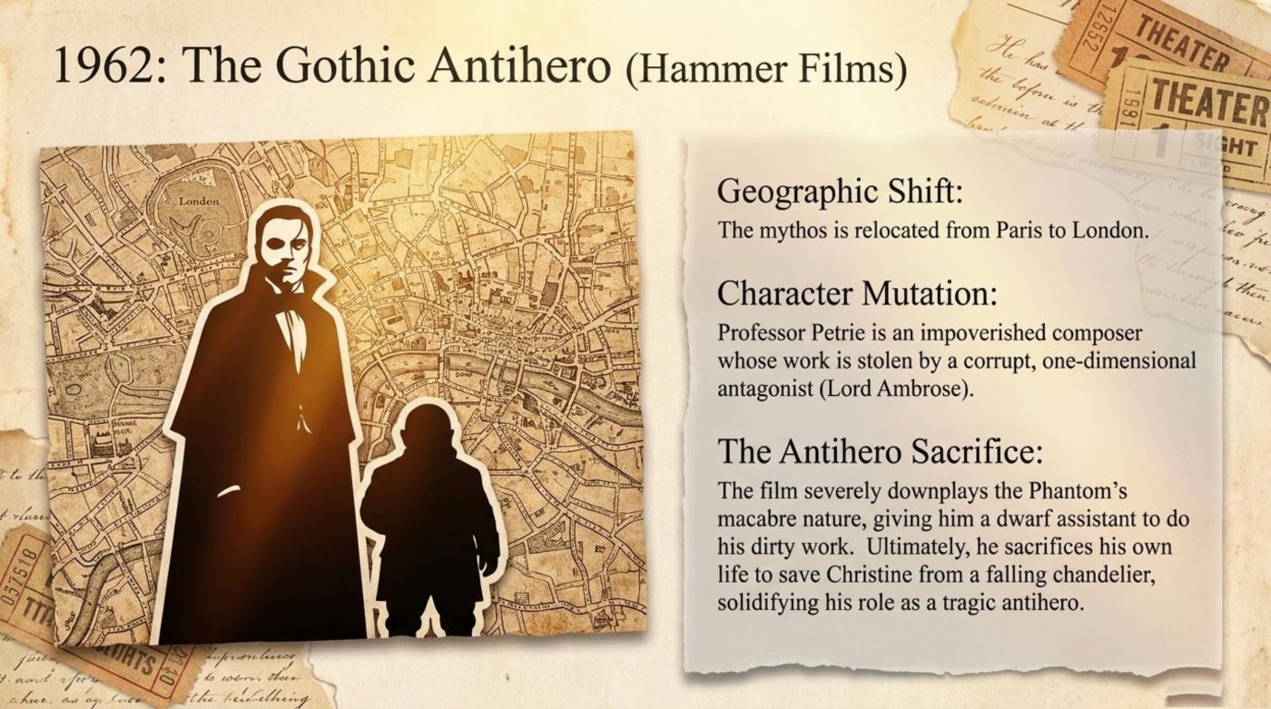 The 1962 Hammer film: the mythos moves to London and the Phantom becomes a tragic antihero