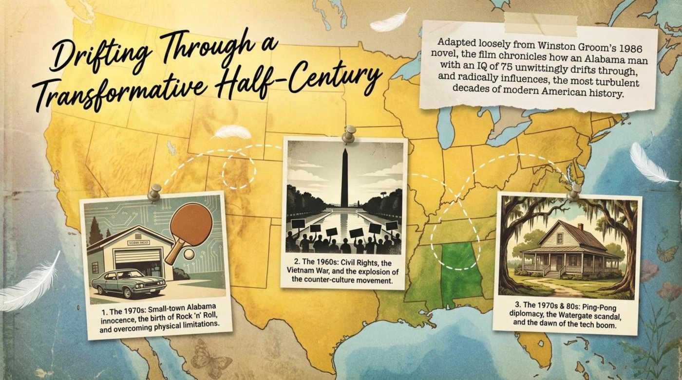 Map of the USA with pinned photographs of Alabama, protests, and Ping-Pong paddle