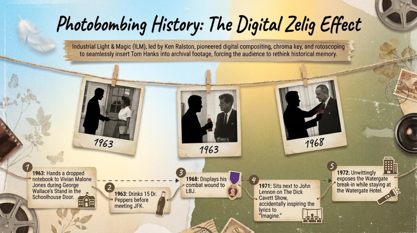 Timeline of historical events with photographs of Kennedy and Nixon