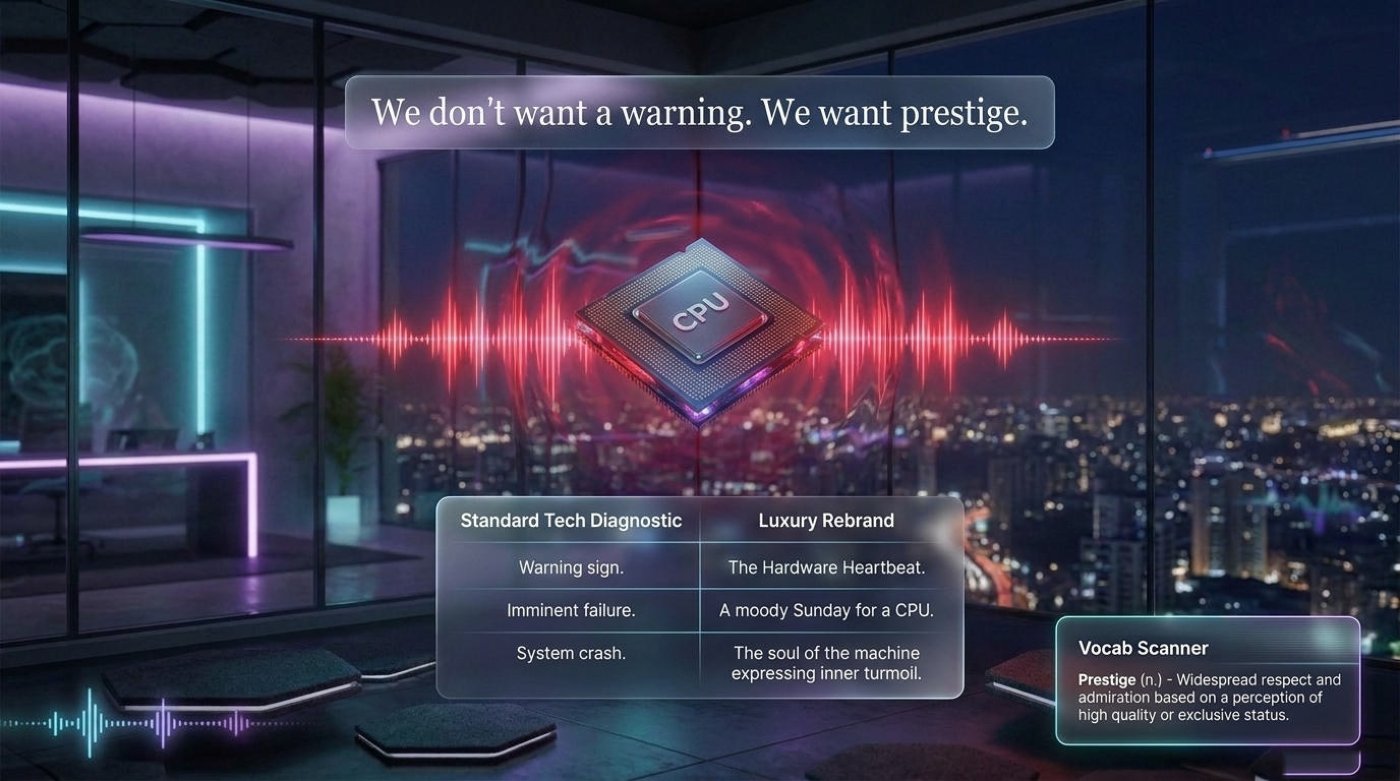 A failing CPU reframed as a luxury experience