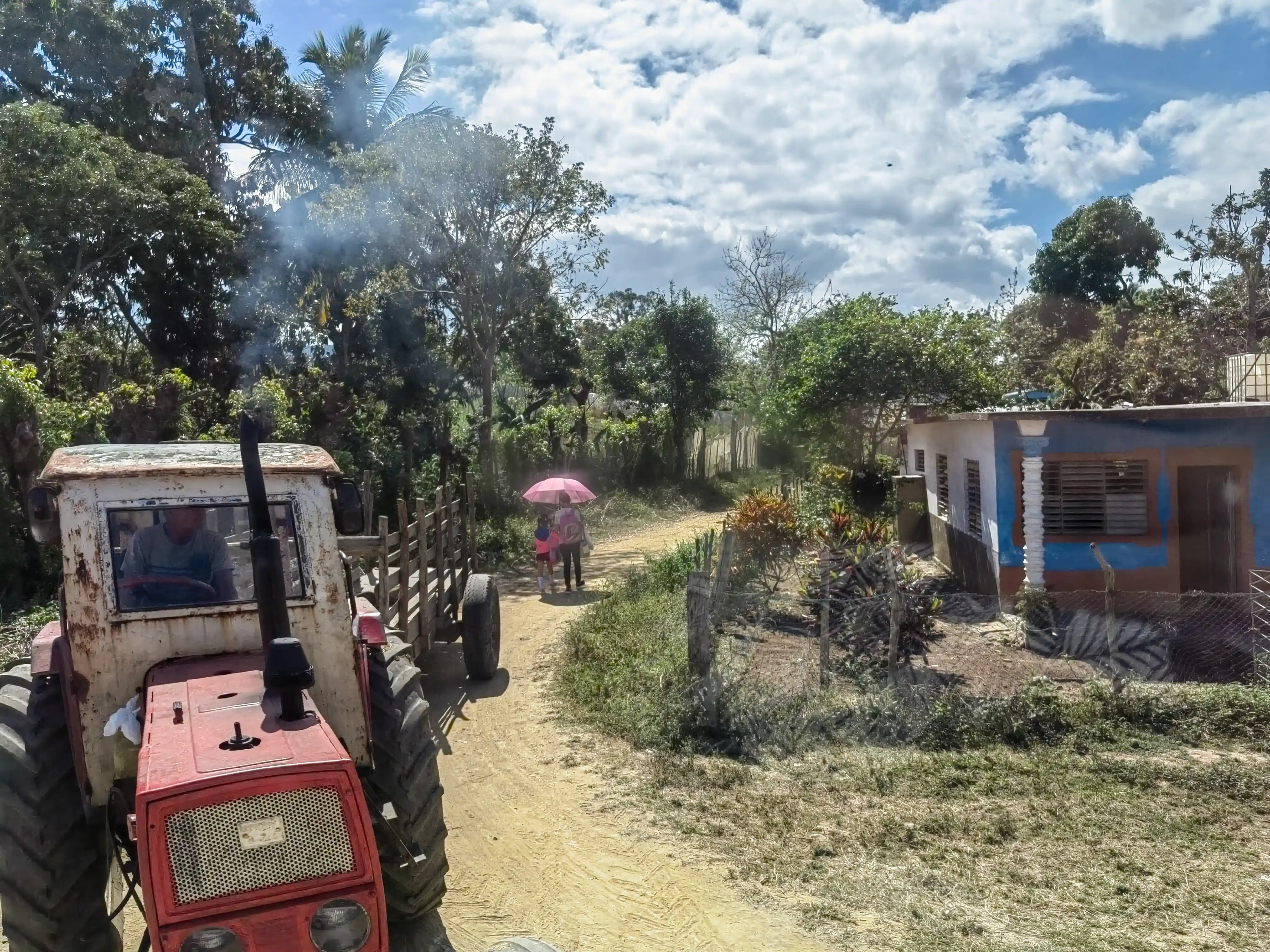 Tractor on dirt road