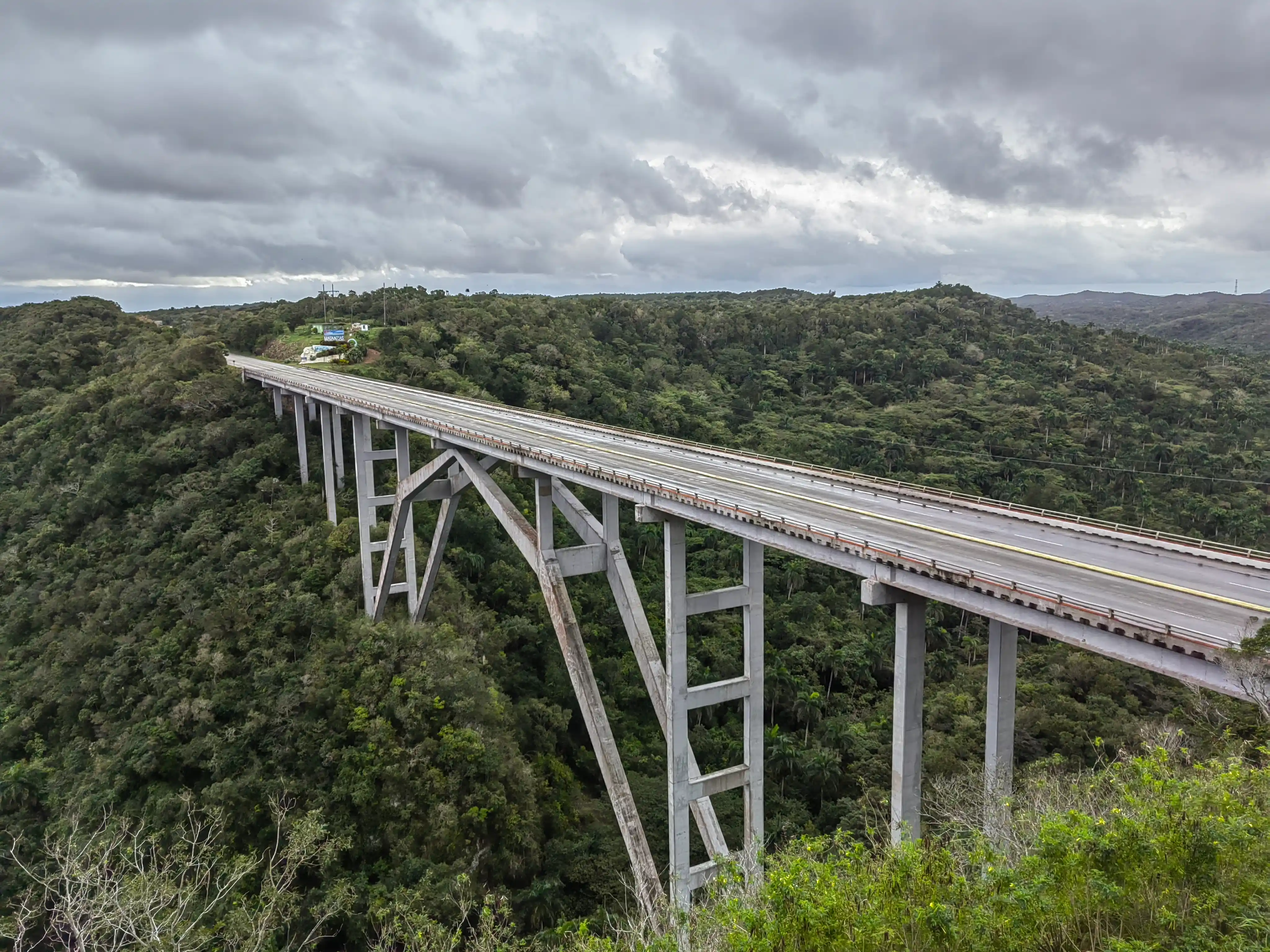 Concrete bridge over valley